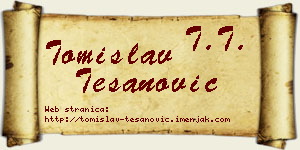Tomislav Tešanović vizit kartica